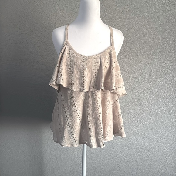 INC International Concepts Tops - New with tags INC International Concepts Cream eyelet tank size Large
